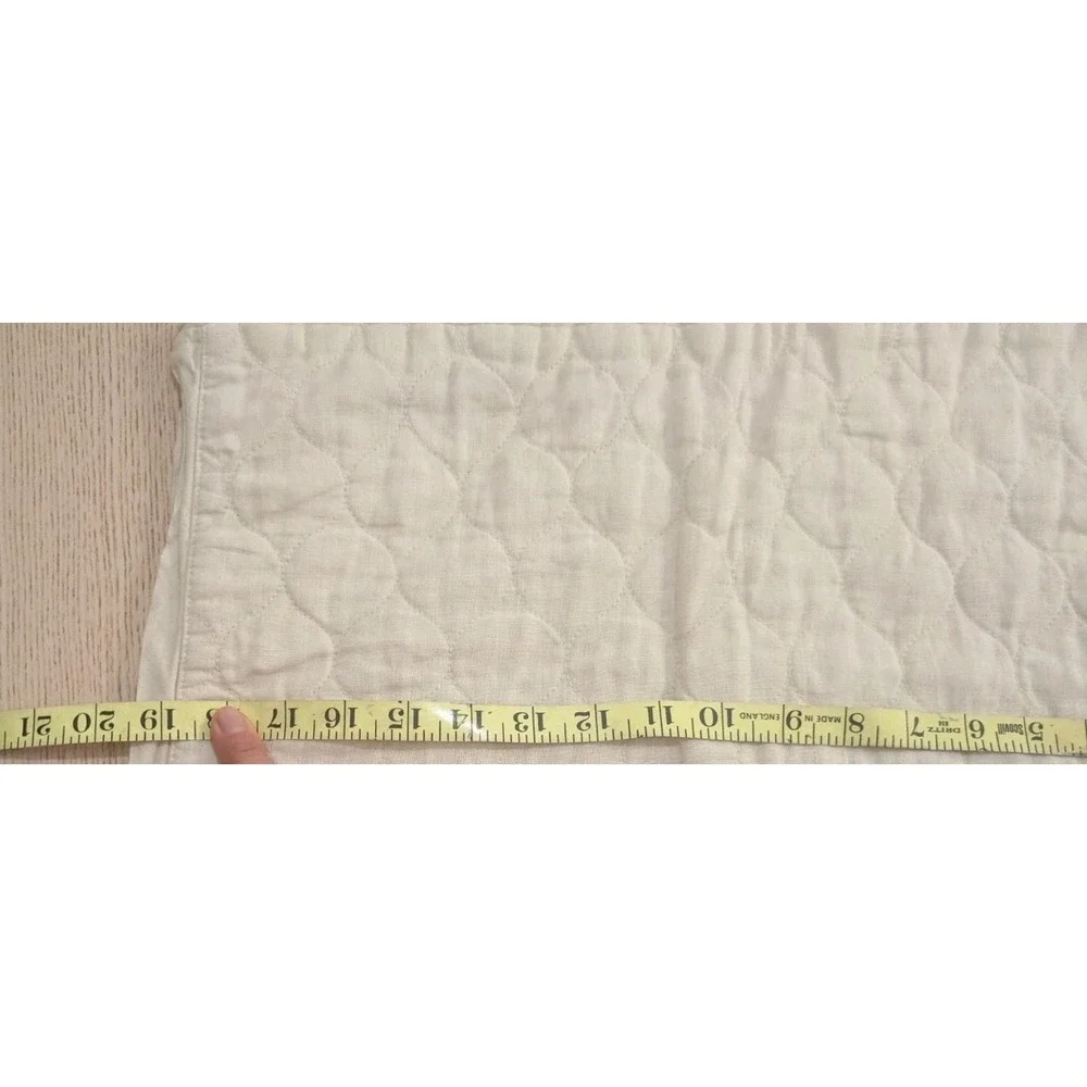 Bella‎ Notte June Quilted linen Boudoir Pillowcase sham Small Off White Ivory